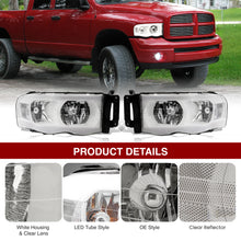 Load image into Gallery viewer, Dodge Ram 1500 2002-2005 / Ram 2500 3500 2003-2005 LED DRL Bar Factory Style Headlights White Housing Clear Len Clear Reflector