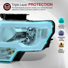 Load image into Gallery viewer, Ford F150 2009-2014 LED DRL Bar Factory Style Headlights White Housing Clear Len Clear Reflector (Halogen Models Only)