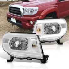 Load image into Gallery viewer, Toyota Tacoma 2005-2011 LED DRL Bar Factory Style Headlights White Housing Clear Len Clear Reflector
