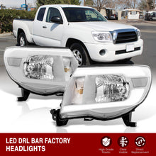 Load image into Gallery viewer, Toyota Tacoma 2005-2011 LED DRL Bar Factory Style Headlights White Housing Clear Len Clear Reflector