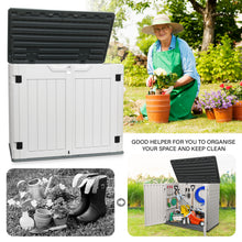 Load image into Gallery viewer, AJP Distributors 4ft x 2.5ft 35 Cu Ft Outdoor Storage Shed, Waterproof Resin Horizontal Storage Box with Lid & Lockable Doors for Backyard Garden Patio Pool - Bike Cushion Garbage Can Tools Lawn Mower