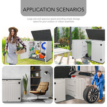 Load image into Gallery viewer, AJP Distributors 4ft x 2.5ft 35 Cu Ft Outdoor Storage Shed, Waterproof Resin Horizontal Storage Box with Lid & Lockable Doors for Backyard Garden Patio Pool - Bike Cushion Garbage Can Tools Lawn Mower
