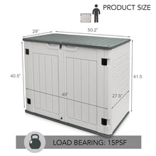 Load image into Gallery viewer, AJP Distributors 4ft x 2.5ft 35 Cu Ft Outdoor Storage Shed, Waterproof Resin Horizontal Storage Box with Lid & Lockable Doors for Backyard Garden Patio Pool - Bike Cushion Garbage Can Tools Lawn Mower