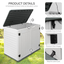Load image into Gallery viewer, AJP Distributors 4ft x 2.5ft 35 Cu Ft Outdoor Storage Shed, Waterproof Resin Horizontal Storage Box with Lid & Lockable Doors for Backyard Garden Patio Pool - Bike Cushion Garbage Can Tools Lawn Mower