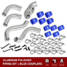 Load image into Gallery viewer, Nissan 300ZX Z32 1990-1996 VG30DETT Twin Turbo Bolt-On Aluminum Polished Piping Kit + Blue Couplers (Use with IC-SI1004)