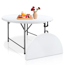 Load image into Gallery viewer, AJP Distributors 5 Foot Portable Round Folding Card Table 5FT 60" Half Foldable Heavy Duty Plastic w/ Carry Handle - Indoor Outdoor Backyard Camping Picnic BBQ Party Wedding Dining Office Event White