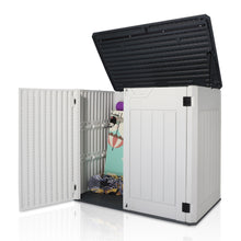 Load image into Gallery viewer, AJP Distributors 4.5ft x 2.8ft 47 Cu Ft Outdoor Storage Shed, Waterproof Resin Horizontal Storage Box w/ Lid & Lockable Doors for Backyard Garden Patio Pool - Bike Cushion Garbage Can Tools Lawn Mower