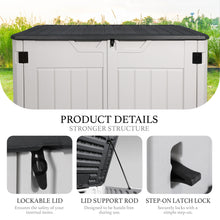 Load image into Gallery viewer, AJP Distributors 4.5ft x 2.8ft 47 Cu Ft Outdoor Storage Shed, Waterproof Resin Horizontal Storage Box w/ Lid & Lockable Doors for Backyard Garden Patio Pool - Bike Cushion Garbage Can Tools Lawn Mower