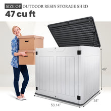 Load image into Gallery viewer, AJP Distributors 4.5ft x 2.8ft 47 Cu Ft Outdoor Storage Shed, Waterproof Resin Horizontal Storage Box w/ Lid & Lockable Doors for Backyard Garden Patio Pool - Bike Cushion Garbage Can Tools Lawn Mower