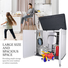Load image into Gallery viewer, AJP Distributors 4.5ft x 2.8ft 47 Cu Ft Outdoor Storage Shed, Waterproof Resin Horizontal Storage Box w/ Lid & Lockable Doors for Backyard Garden Patio Pool - Bike Cushion Garbage Can Tools Lawn Mower