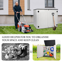 Load image into Gallery viewer, AJP Distributors 4.5ft x 2.8ft 47 Cu Ft Outdoor Storage Shed, Waterproof Resin Horizontal Storage Box w/ Lid & Lockable Doors for Backyard Garden Patio Pool - Bike Cushion Garbage Can Tools Lawn Mower