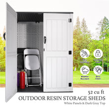 Load image into Gallery viewer, AJP Distributors 4.4ft x 2.3ft 52 Cu Ft Outdoor Storage Shed, Waterproof Resin Horizontal Storage Box w/ Lid & Lockable Doors for Backyard Garden Patio Pool - Bike Cushion Garbage Can Tools Lawn Mower