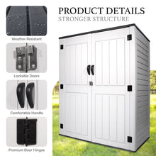 Load image into Gallery viewer, AJP Distributors 4.4ft x 2.3ft 52 Cu Ft Outdoor Storage Shed, Waterproof Resin Horizontal Storage Box w/ Lid & Lockable Doors for Backyard Garden Patio Pool - Bike Cushion Garbage Can Tools Lawn Mower