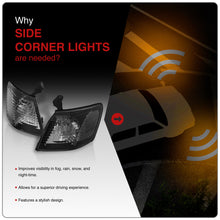 Load image into Gallery viewer, Toyota Camry 2000-2001 Factory Style Corner Light Left Driver Side Black Housing Clear Len Clear Reflector