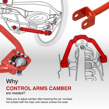 Load image into Gallery viewer, Nissan 350Z 2003-2009 / Infiniti G35 2003-2007 Front Upper & Rear Control Arms Camber Kit Red