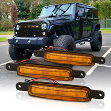 Load image into Gallery viewer, Chevrolet Silverado 1500 2016-2018 / 2018-2020 Ford F-150 / 2007-2018 Jeep Wrangler JK Front Bumper Grille Amber LED DRL Running Lights
