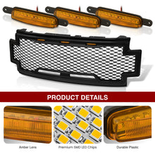 Load image into Gallery viewer, Chevrolet Silverado 1500 2016-2018 / 2018-2020 Ford F-150 / 2007-2018 Jeep Wrangler JK Front Bumper Grille Amber LED DRL Running Lights