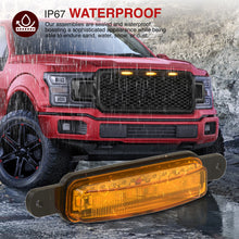 Load image into Gallery viewer, Chevrolet Silverado 1500 2016-2018 / 2018-2020 Ford F-150 / 2007-2018 Jeep Wrangler JK Front Bumper Grille Amber LED DRL Running Lights