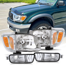 Load image into Gallery viewer, Toyota Tacoma 2001-2004 Factory Style Headlights + Bumpers + Corners Chrome Housing Clear Len Amber Reflector