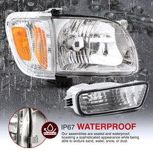 Load image into Gallery viewer, Toyota Tacoma 2001-2004 Factory Style Headlights + Bumpers + Corners Chrome Housing Clear Len Amber Reflector