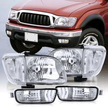 Load image into Gallery viewer, Toyota Tacoma 2001-2004 Factory Style Headlights + Bumpers + Corners Chrome Housing Clear Len Clear Reflector