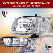 Load image into Gallery viewer, Toyota Tacoma 2001-2004 Factory Style Headlights + Bumpers + Corners Chrome Housing Clear Len Clear Reflector
