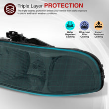 Load image into Gallery viewer, GMC Sierra 1500 1999-2007 / Sierra 2500 1999-2004 / Sierra 1500HD 2500HD 3500 2001-2007 / Yukon 1999-2006 / Yukon XL 1500 2500 2000-2006 Factory Style Headlights + LED Bumper Lights Chrome Housing Smoke Len Clear Reflector