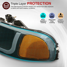 Load image into Gallery viewer, GMC Sierra 1500 2500 1999-2007 / Sierra 1500HD 2500HD 3500 2001-2007 / Yukon 1999-2006 / Yukon XL 1500 2500 2000-2006 LED DRL Bar Factory Style Headlights + LED Bumpers Black Housing Clear Len Amber Reflector