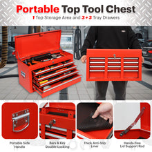 Load image into Gallery viewer, 8-Drawer Rolling Toolbox Chest Organizer, Garage Storage Cabinets Lockable Wheels & Sliding Drawers & Detachable Top & Adjustable Shelf, Tool Box Organizers and Storage for Garage Workshop - Red