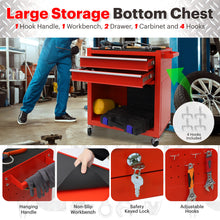 Load image into Gallery viewer, 8-Drawer Rolling Toolbox Chest Organizer, Garage Storage Cabinets Lockable Wheels & Sliding Drawers & Detachable Top & Adjustable Shelf, Tool Box Organizers and Storage for Garage Workshop - Red