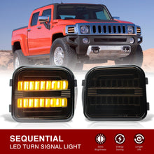 Load image into Gallery viewer, Hummer H3 2006-2010 Sequential LED Turn Signal Light(Amber) LED Parking Light(White) Smoked Lens