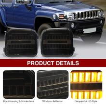 Load image into Gallery viewer, Hummer H3 2006-2010 Sequential LED Turn Signal Light(Amber) LED Parking Light(White) Smoked Lens