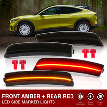 Load image into Gallery viewer, Ford Mustang Mach-E 2021-2024 Chrome Housing Smoked Lens Front Amber Rear Red LED Side Marker