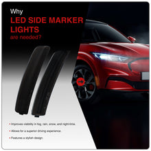 Load image into Gallery viewer, Ford Mustang Mach-E 2021-2024 Chrome Housing Smoked Lens Front Amber Rear Red LED Side Marker