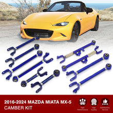 Load image into Gallery viewer, Mazda Miata MX-5 2016-2024 Rear Lower & Upper Adjustable Camber Kit Traction & Toe Control Arms Set Blue