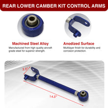Load image into Gallery viewer, Mazda Miata MX-5 2016-2024 Rear Lower & Upper Adjustable Camber Kit Traction & Toe Control Arms Set Blue