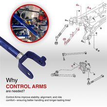 Load image into Gallery viewer, Mazda Miata MX-5 2016-2024 Rear Lower & Upper Adjustable Camber Kit Traction & Toe Control Arms Set Blue