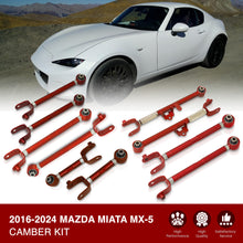 Load image into Gallery viewer, Mazda Miata MX-5 2016-2024 Rear Lower & Upper Adjustable Camber Kit Traction & Toe Control Arms Set Red