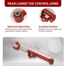 Load image into Gallery viewer, Mazda Miata MX-5 2016-2024 Rear Lower & Upper Adjustable Camber Kit Traction & Toe Control Arms Set Red
