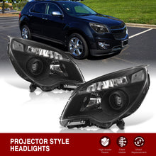 Load image into Gallery viewer, 2010-2015 Chevrolet Equinox Halogen Headlights w/ Projector Beam Black Housing Clear Lens Reflector