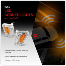 Load image into Gallery viewer, Toyota Tacoma 2001-2004 Factory Style Corners Chrome Housing Clear Len Amber Reflector