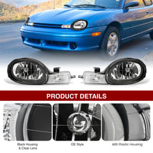 Load image into Gallery viewer, 2000-2002 Dodge Neon Headlights Assembly (w/o Bezel) Black Housing Clear Lens Reflector