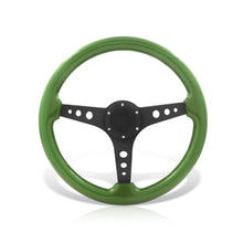 Load image into Gallery viewer, Universal 350mm Wood Grain Style Aluminum Steering Wheel Black Center Green Wood