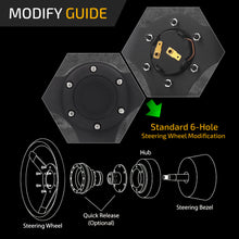 Load image into Gallery viewer, Universal 350mm Wood Grain Style Aluminum Steering Wheel Black Center Green Wood