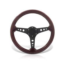 Load image into Gallery viewer, Universal 350mm Wood Grain Style Aluminum Steering Wheel Black Center Brown Wood