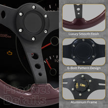 Load image into Gallery viewer, Universal 350mm Wood Grain Style Aluminum Steering Wheel Black Center Brown Wood