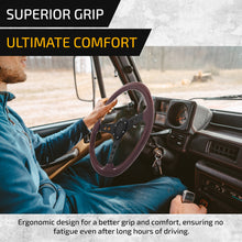 Load image into Gallery viewer, Universal 350mm Wood Grain Style Aluminum Steering Wheel Black Center Brown Wood