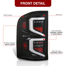 Load image into Gallery viewer, Chevrolet Silverado 2007-2013 Sequential LED Bar Tail Lights Black Housing Clear Len White Tube