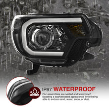 Load image into Gallery viewer, Toyota Tacoma 2012-2015 LED DRL Bar Projector Headlights Black Housing Clear Len Clear Reflector Sequential