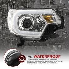 Load image into Gallery viewer, Toyota Tacoma 2012-2015 LED DRL Bar Projector Headlights Chrome Housing Clear Len Clear Reflector Sequential